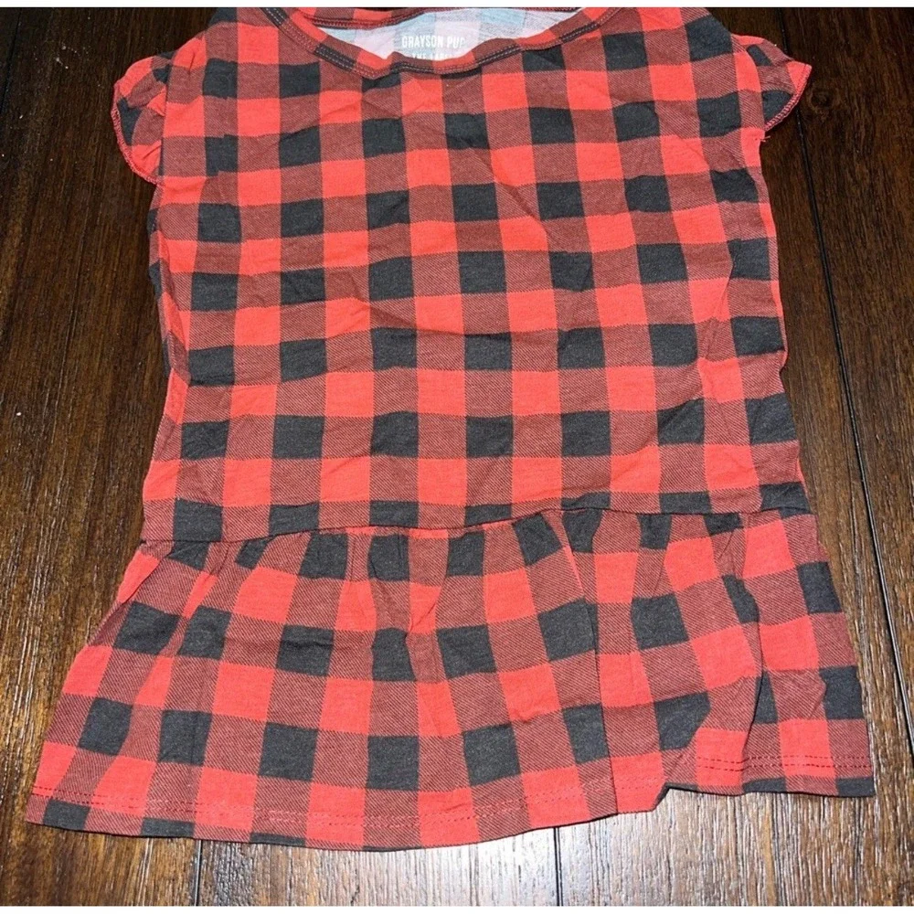 Grayson Pup Buffalo Check Red Plaid Dog Dress Large 19-22